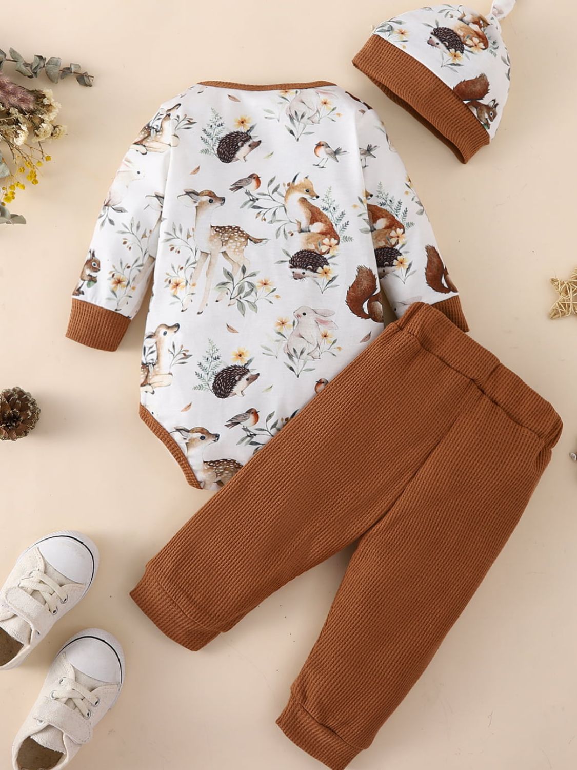 Baby Printed Bodysuit and Waffle-Knit Joggers Set - Ivy & Arrow Supply Co.