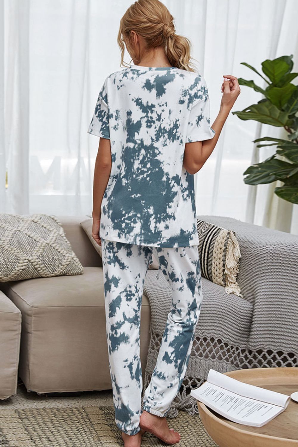 Women's White Label Lightweight Tie-Dye T-Shirt and Drawstring Pants Set