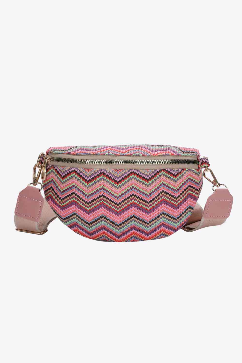 Stylish Chevron Straw Sling Bag