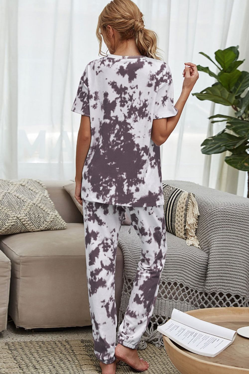 Women's White Label Lightweight Tie-Dye T-Shirt and Drawstring Pants Set