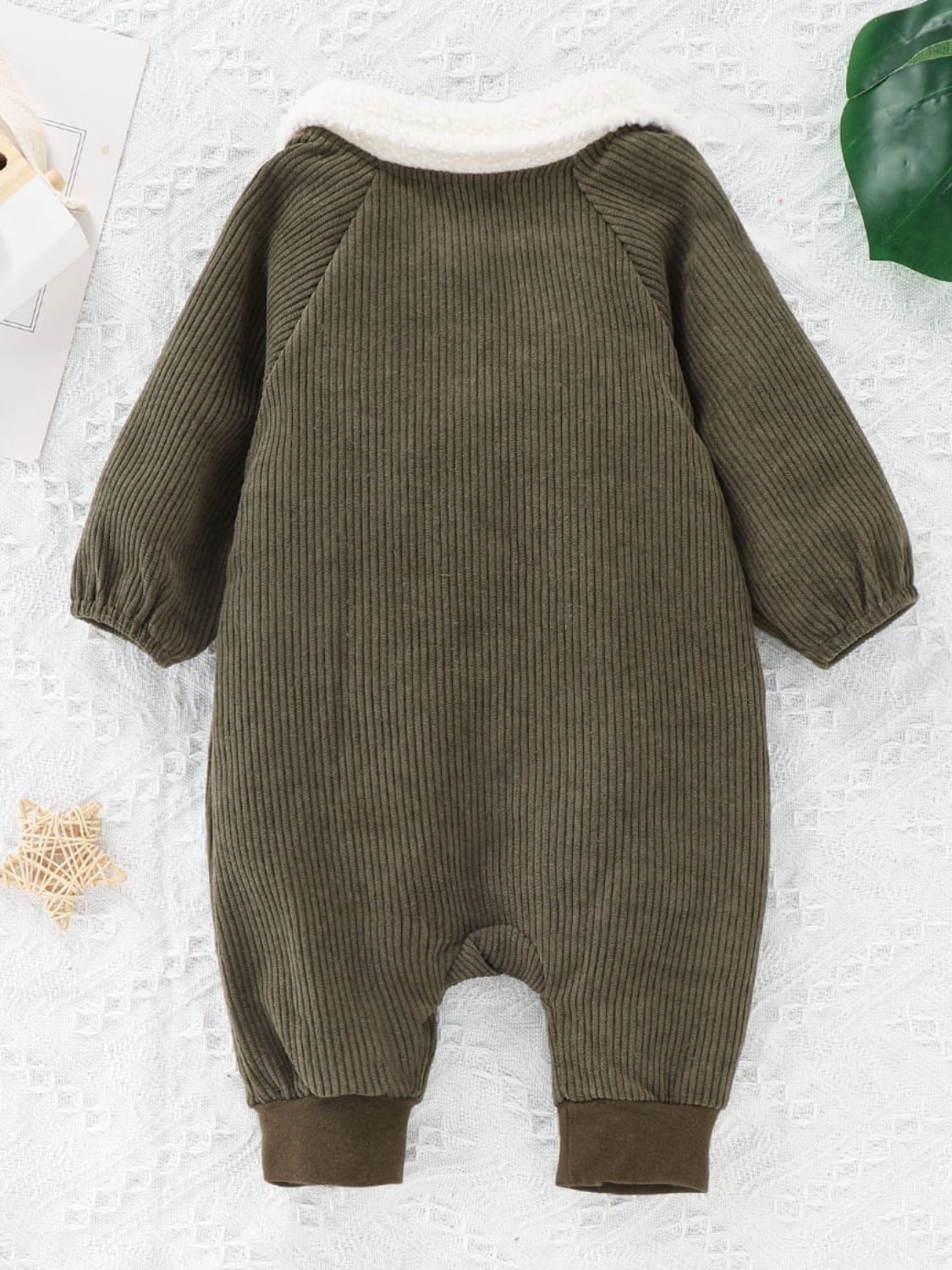 Baby Buttoned Collared Neck Corduroy Jumpsuit - Ivy & Arrow Supply Co.