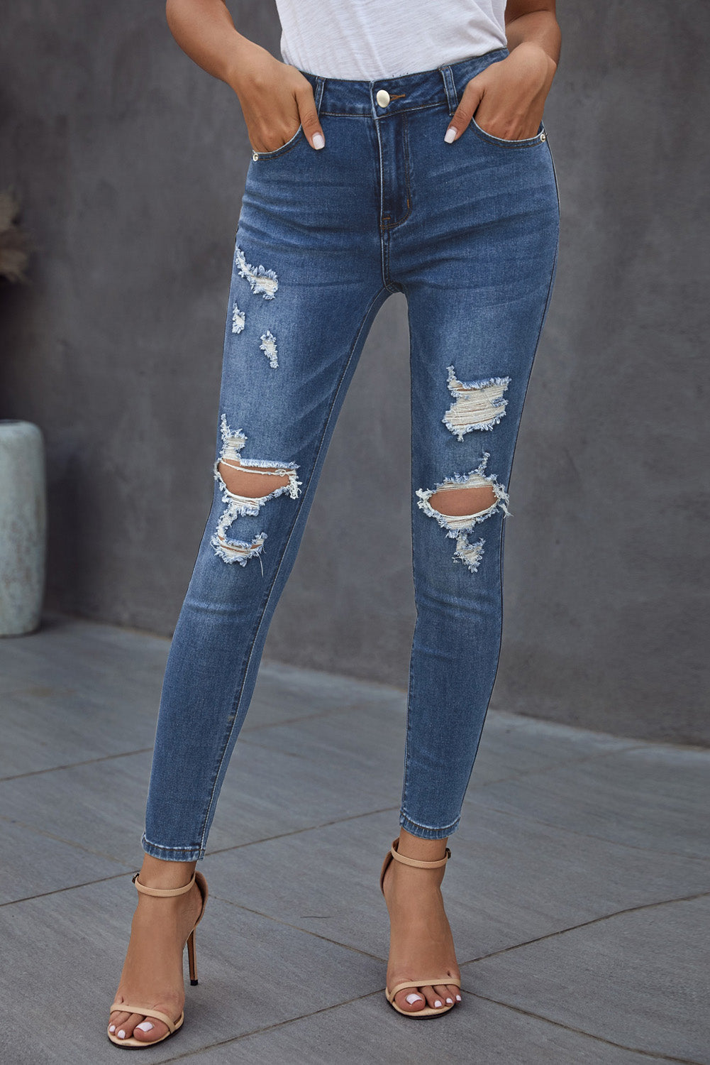 Vintage Skinny Ripped Jeans - Ivy & Arrow Supply Co.